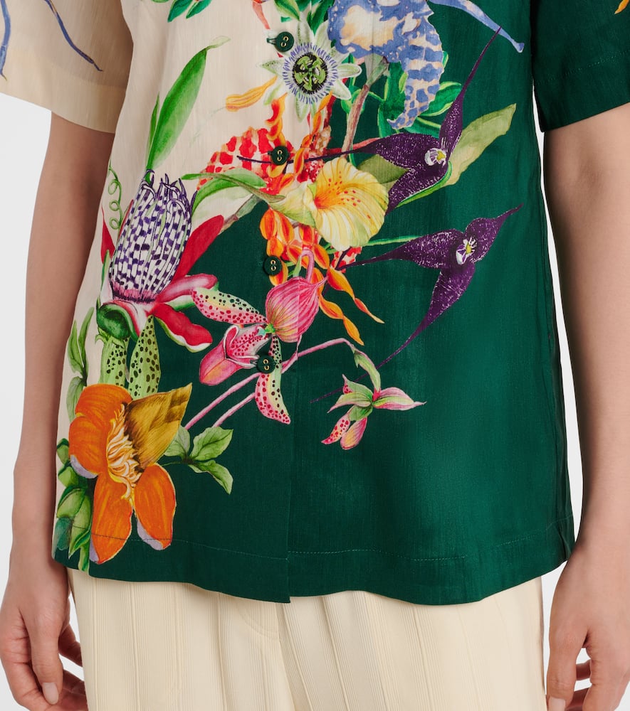Alémais Aggie floral linen-blend shirt