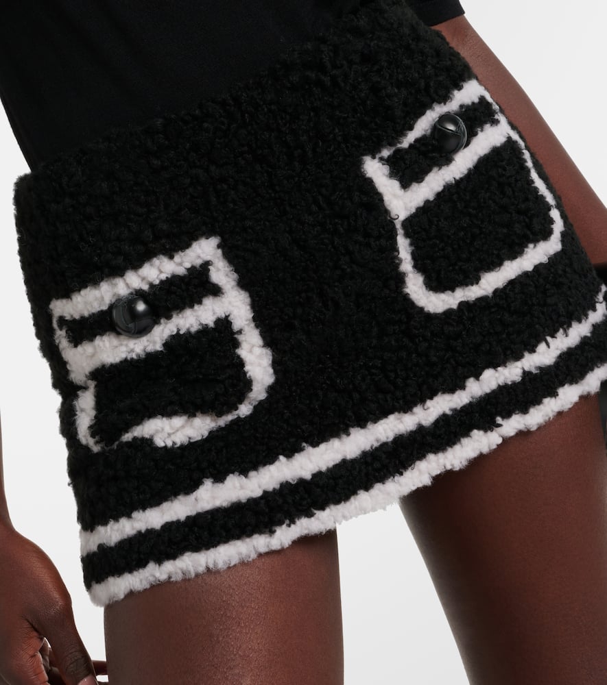 Shearling miniskirt