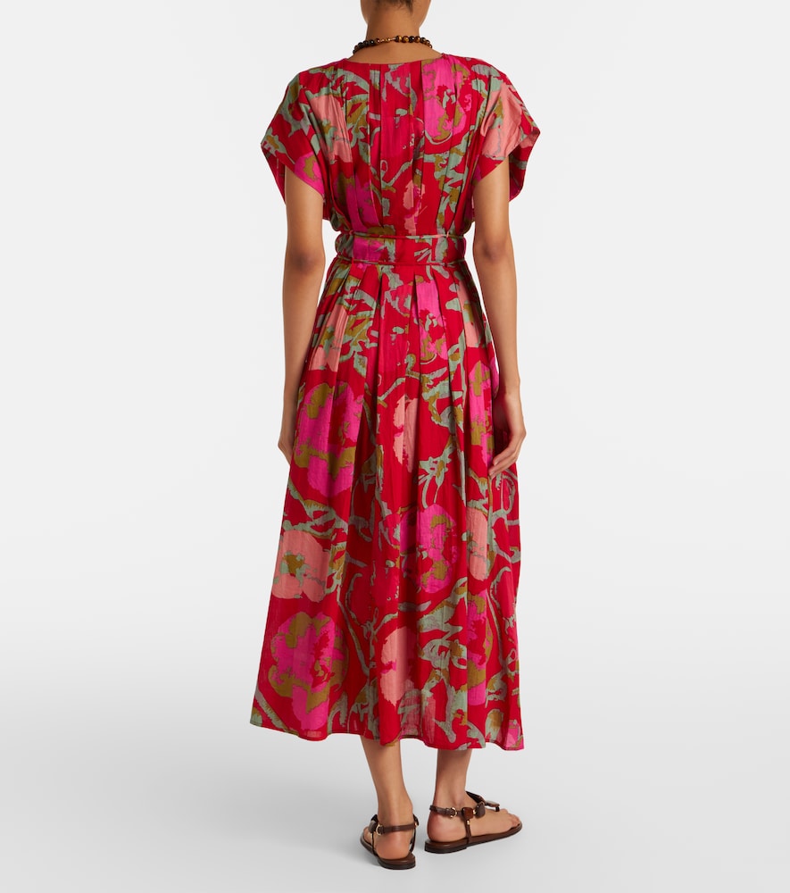 Leilani printed cotton midi dress