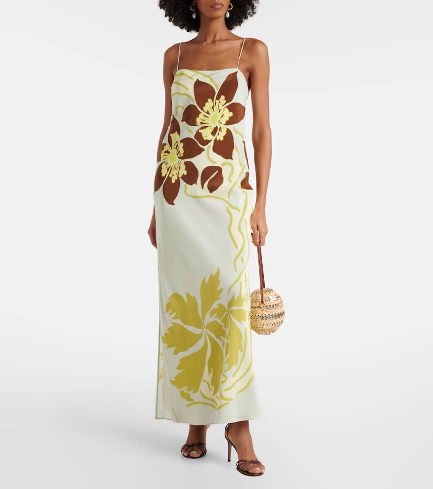 Amaia floral silk crêpe slip dress
