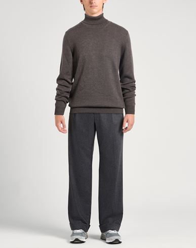 Man Turtleneck Light brown Size 42 Virgin Wool