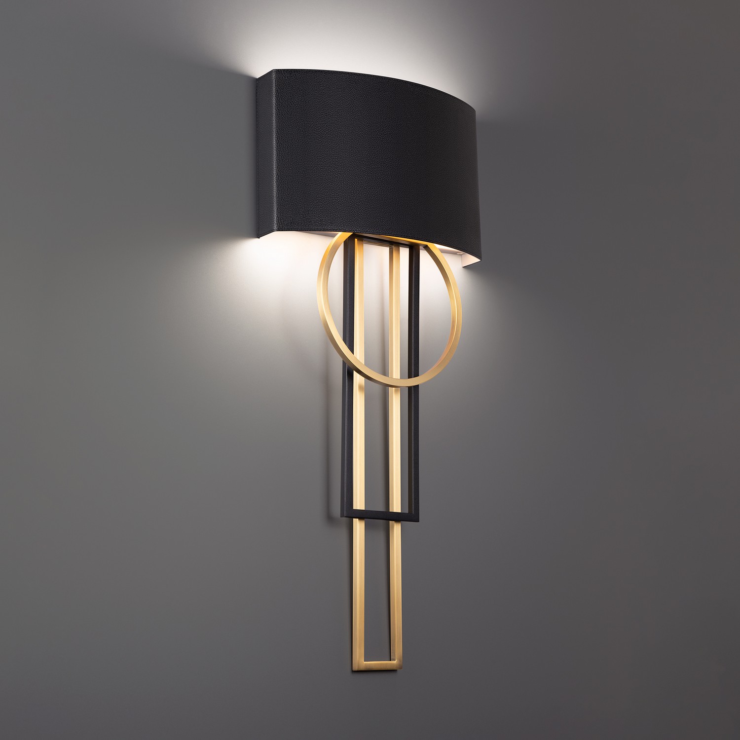 Black & Aged Brass LED Wall Sconce from the Sartre Collection