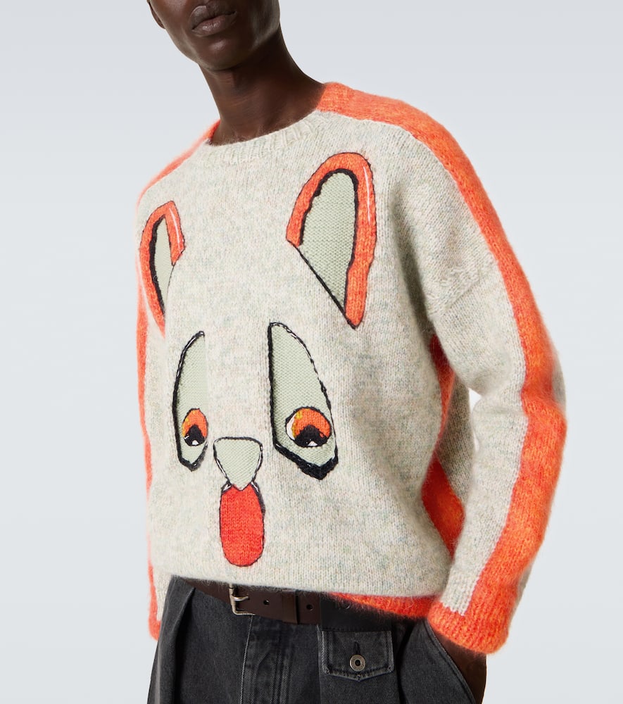X Louis Wain intarsia wool-blend sweater