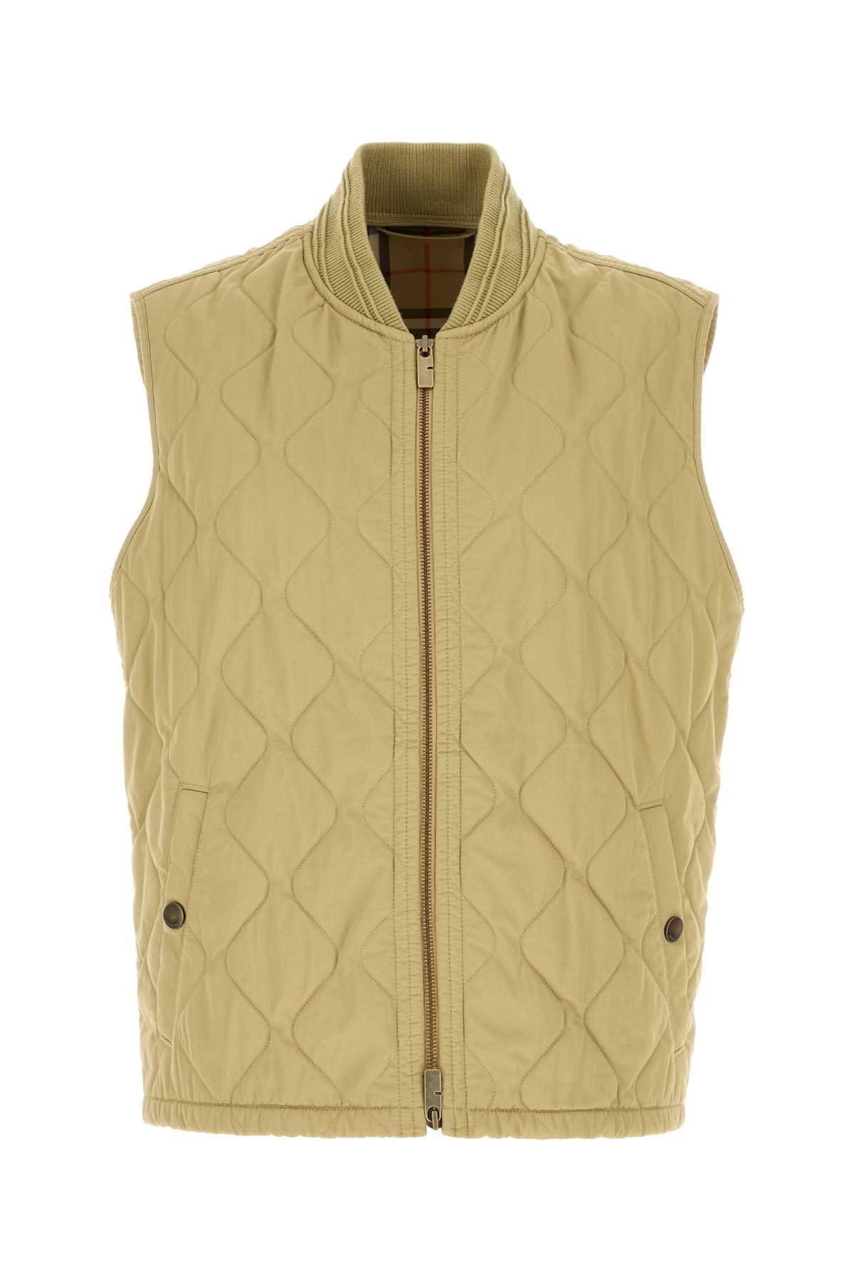 Quilted Cotton Gilet — Beige