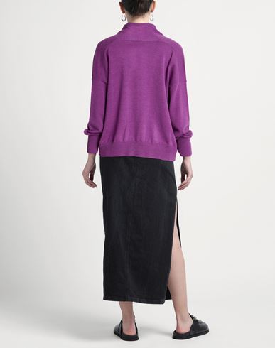 Woman Cardigan Purple Size 6 Wool, Cashmere