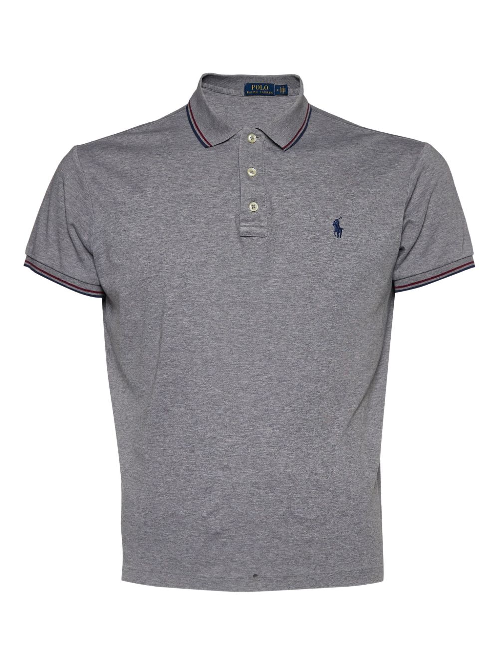 Pre-owned stripe-trim polo shirt - Grey