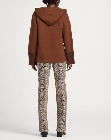 Woman Sweatshirt Brown Size M Cotton