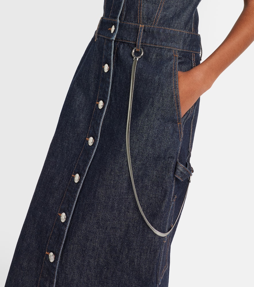 Farfalla denim midi dress