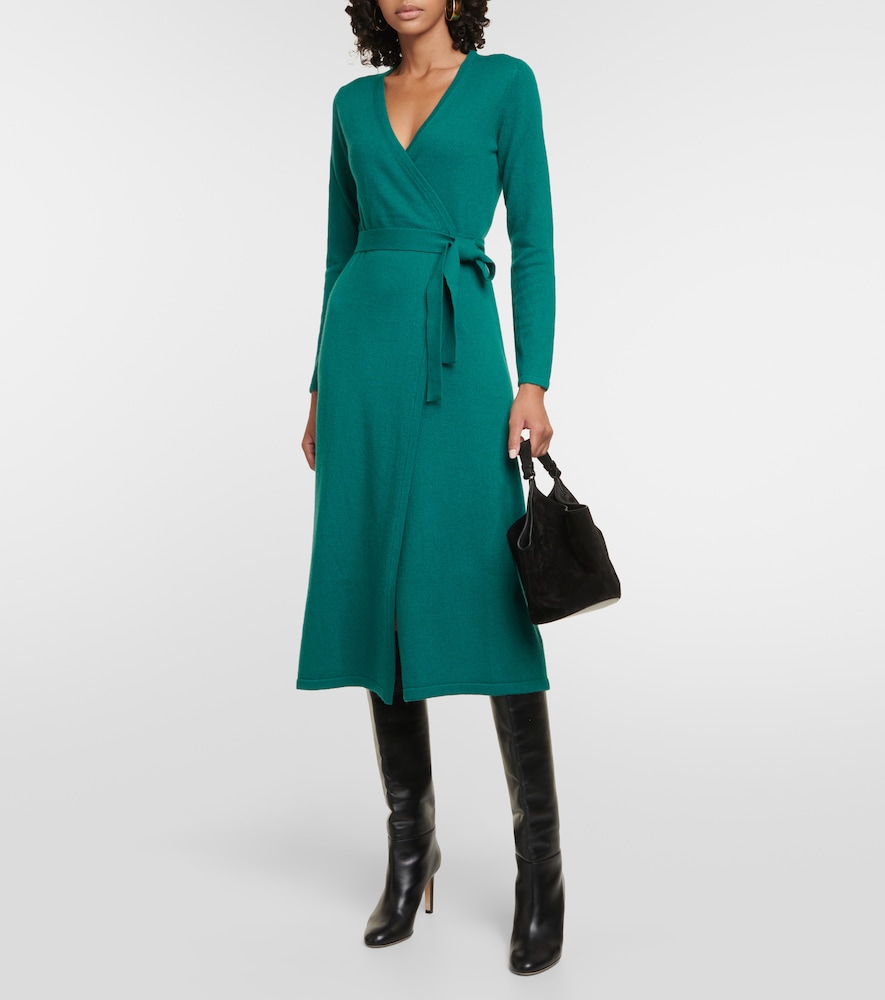 Astrid wool and cashmere wrap dress