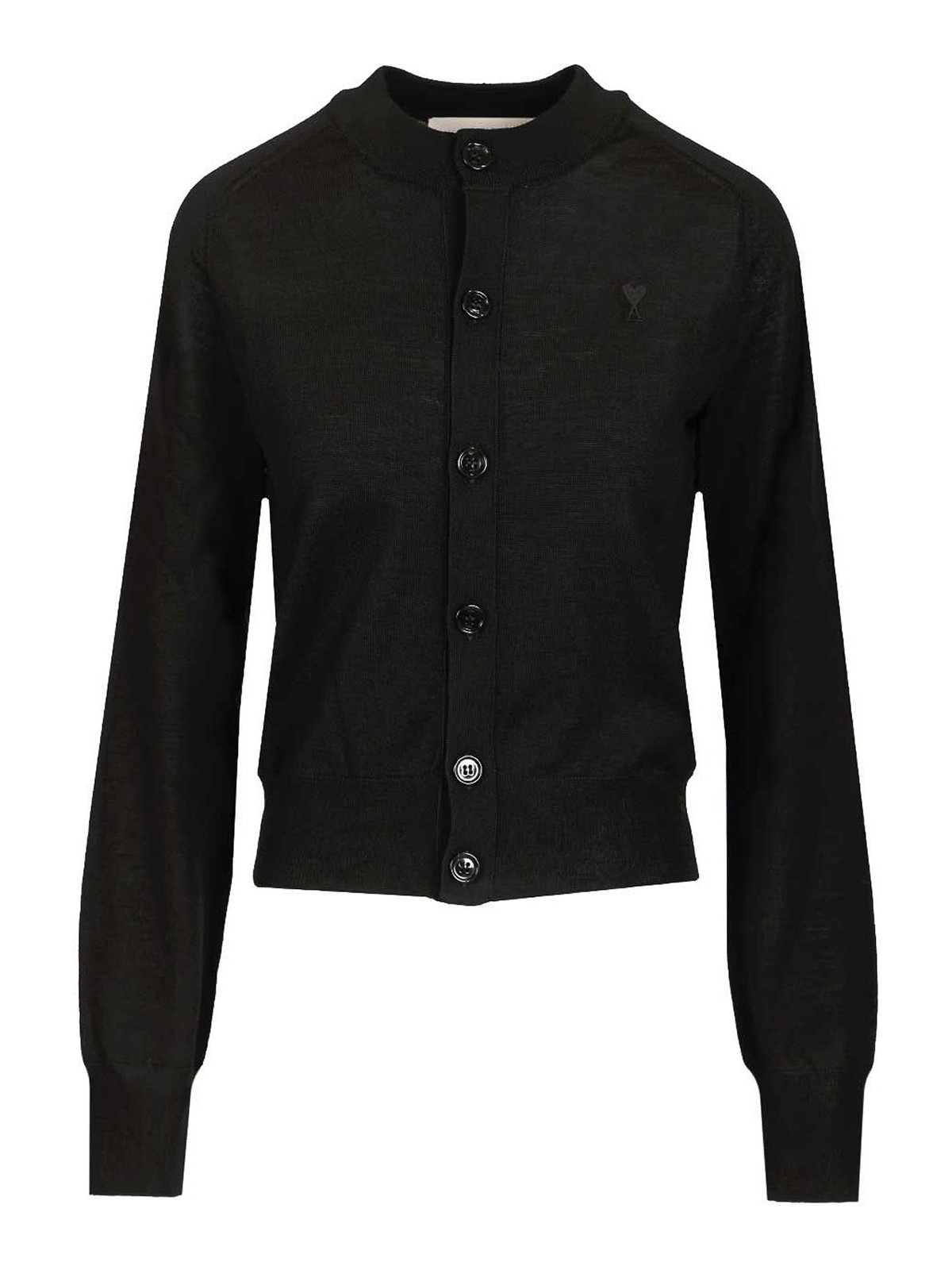 Ami Paris - adc round neck merino wool cardigan