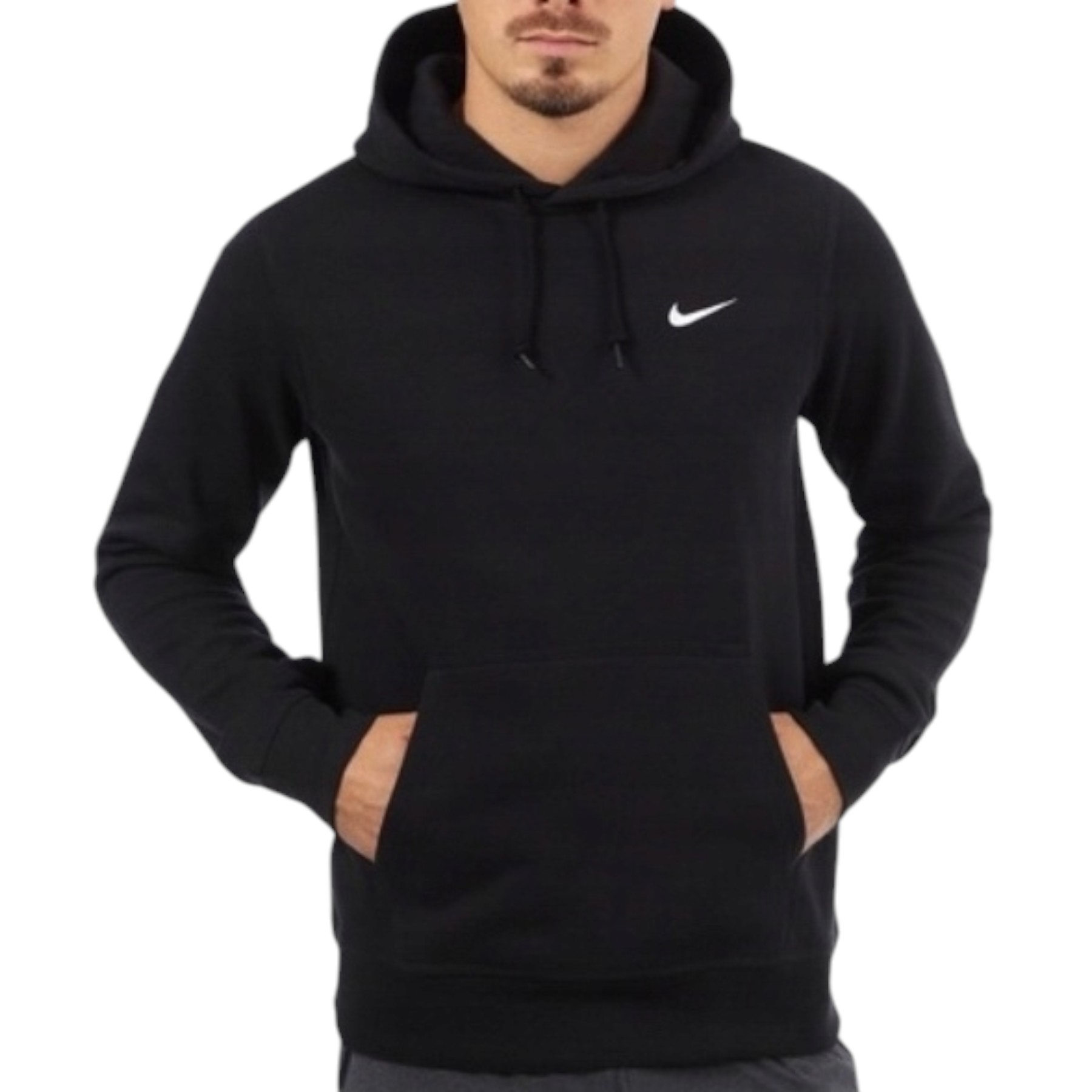Nike Club Mens Tracksuit Fleece Hoodies Sweatpants Jogger Sports Gym - Black Cotton - Large