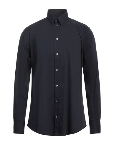 Man Shirt Midnight blue Size 15 Cotton, Polyamide, Elastane