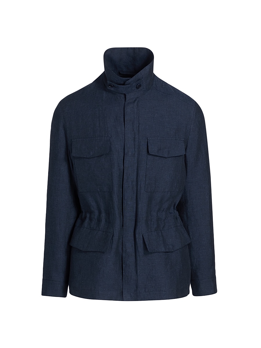 Men's Linen Field Jacket - Navy