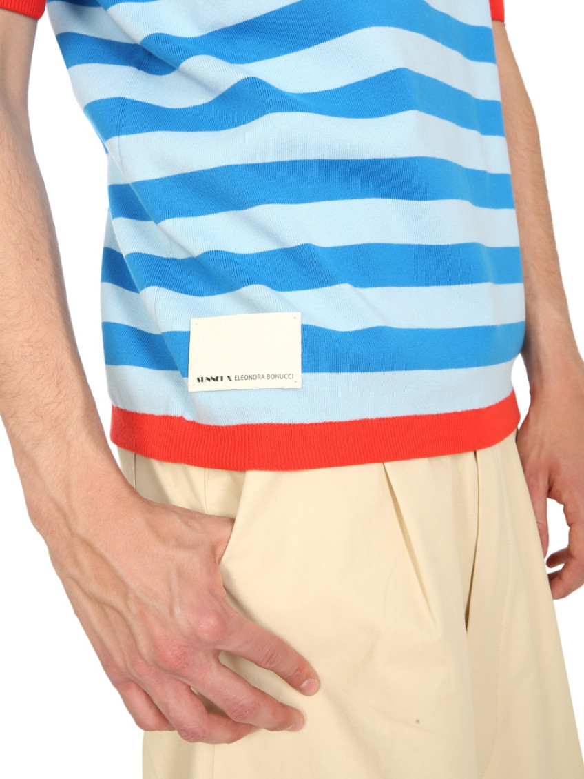 Blue Shirt Collar Polo