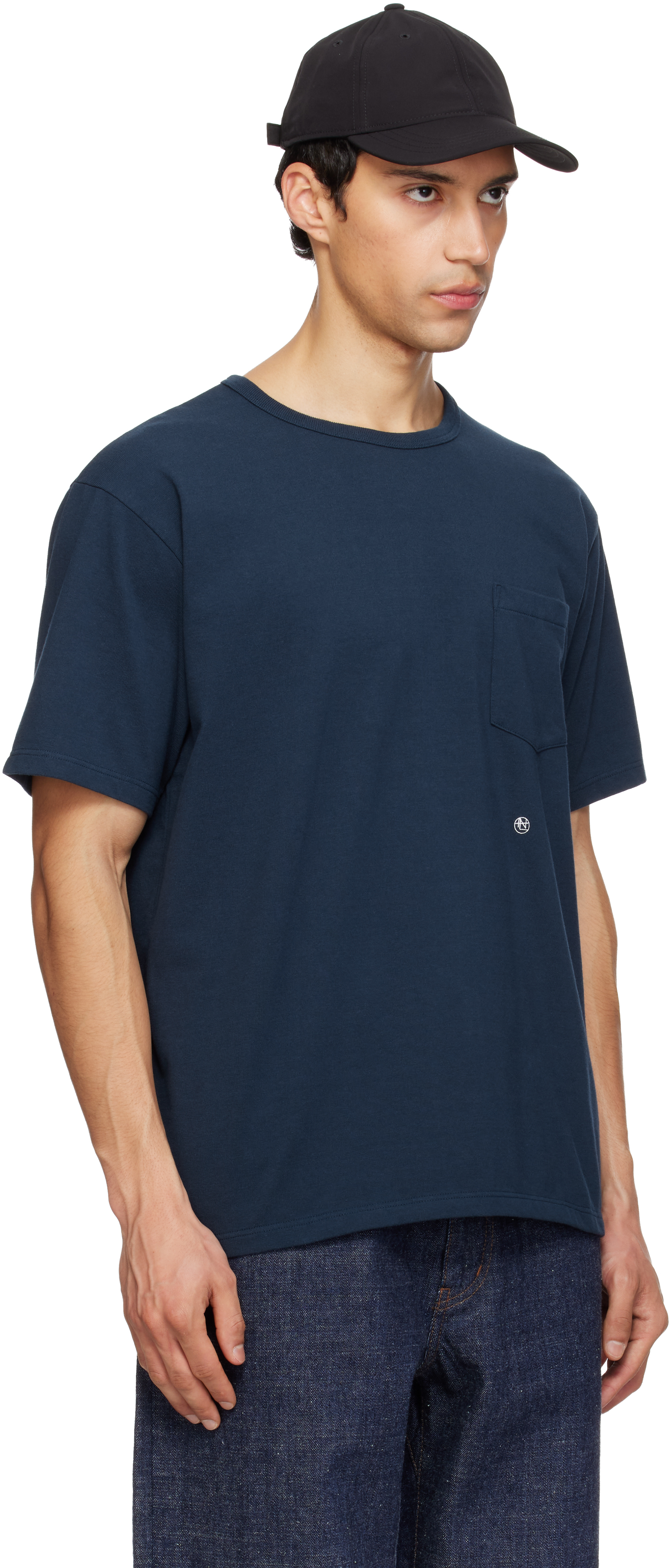Navy COOLMAX Jersey Pocket T-shirt
