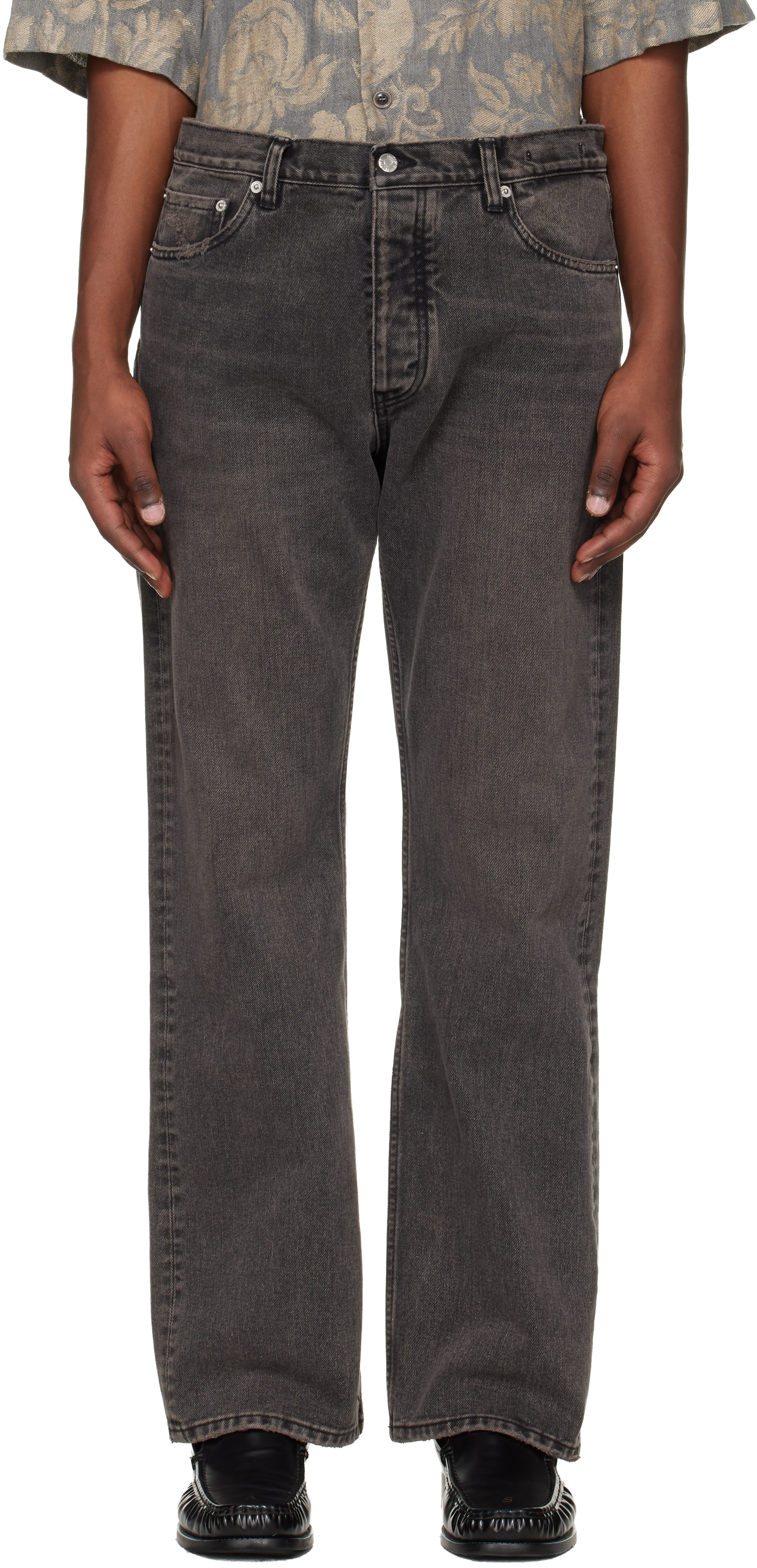 Black Relaxed Bootcut Jeans