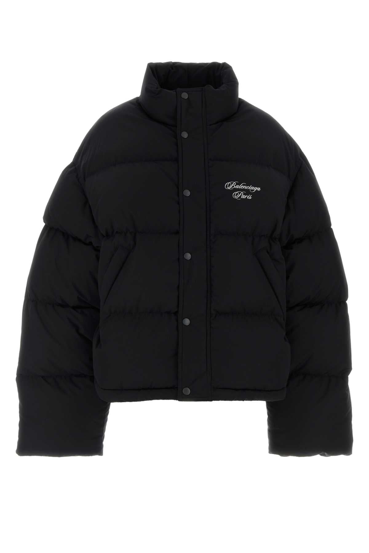 Quilted Cotton-Blend Down Jacket — Black