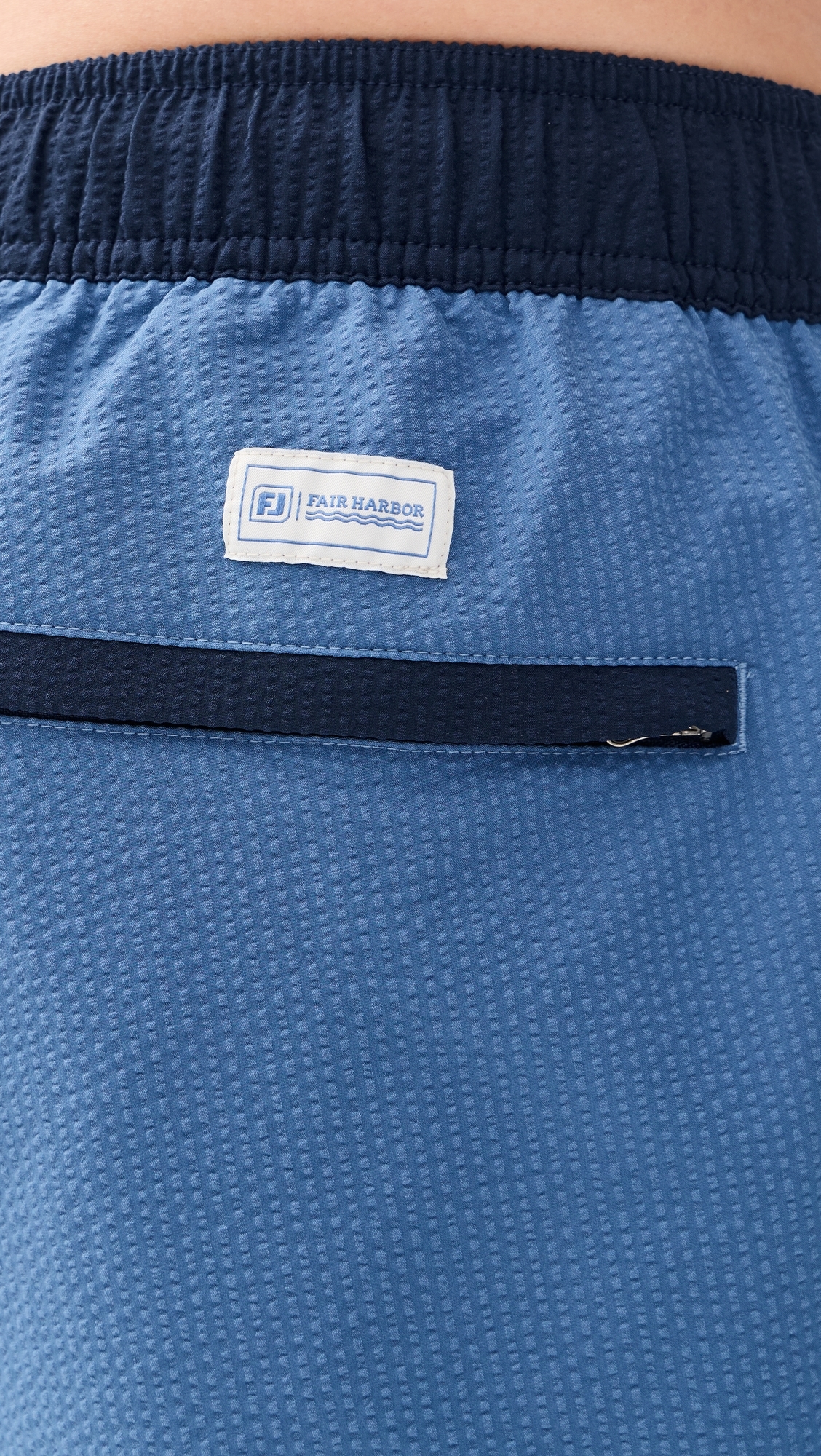Bayberry Swim Trunks 7 Seersucker Ocean Blue