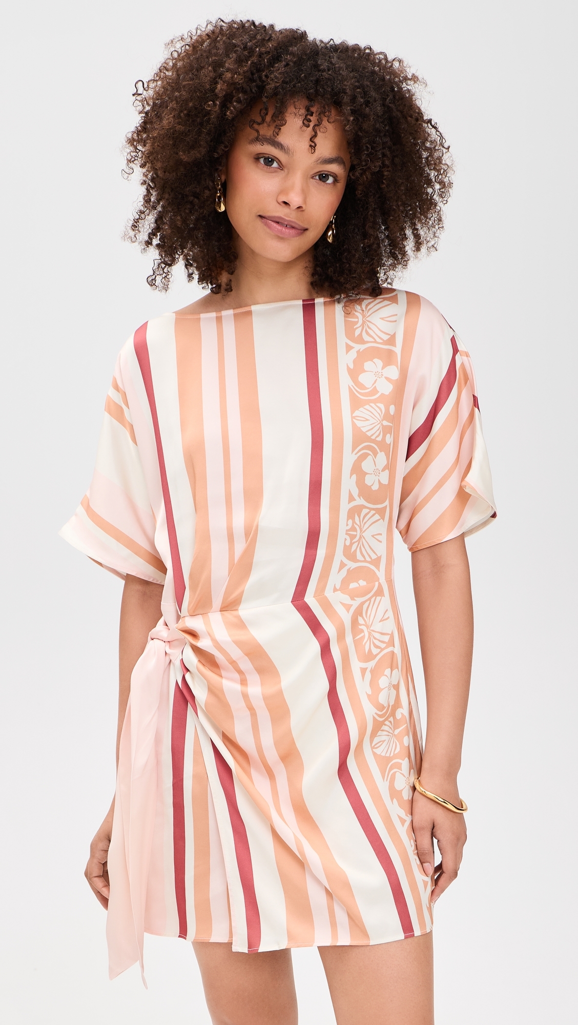 Lilia Mini Dress Pink Brown
