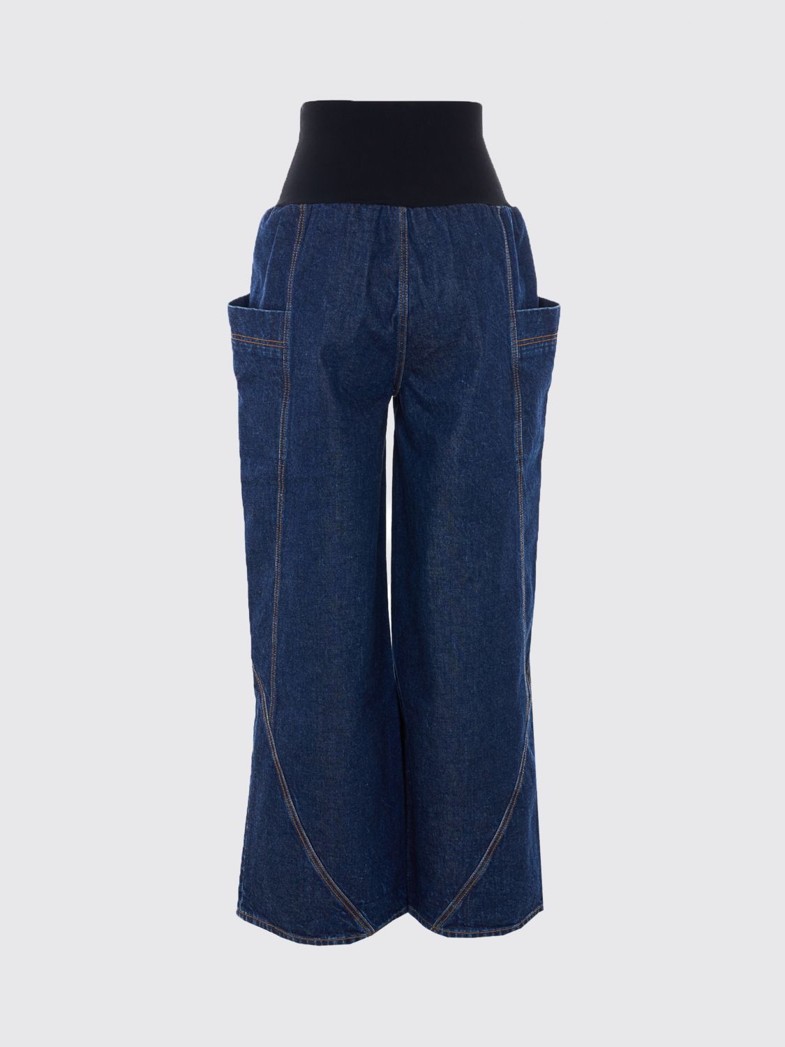 ALAÏA High-Waisted Wide-Leg Palazzo Jeans in Denim