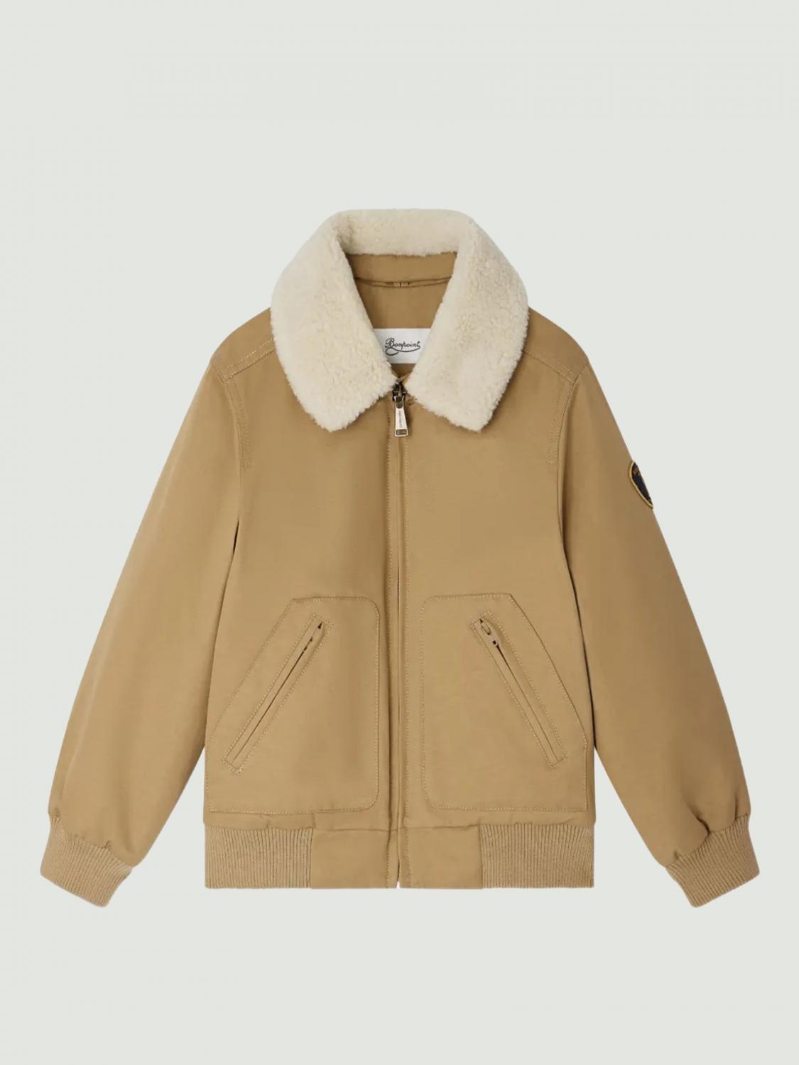 John shearling-collar bomber jacket - Neutrals