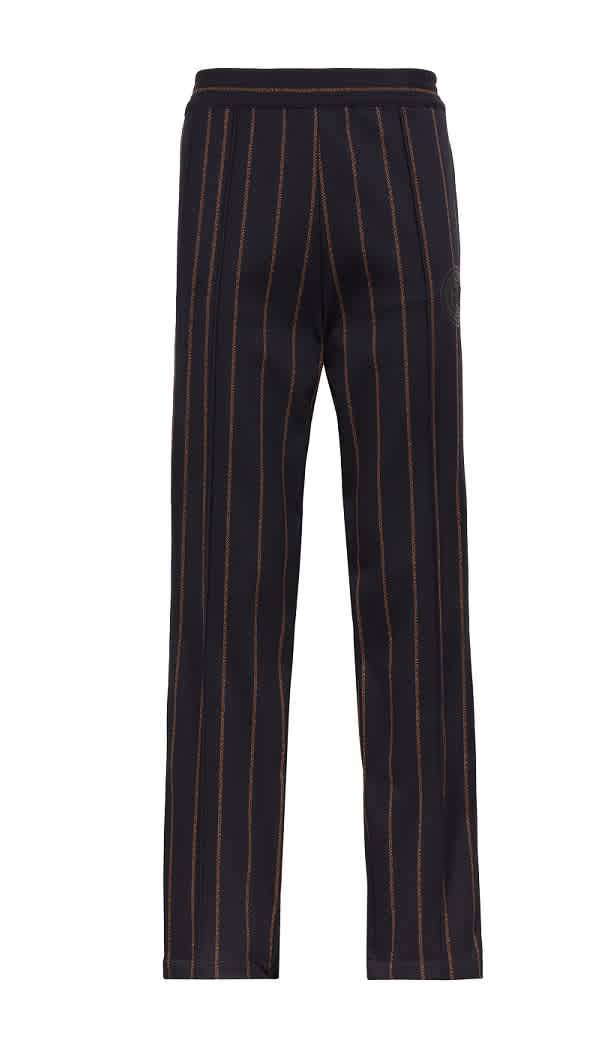 Mens Navy/Suede Zebra Stripe-print Track Pants