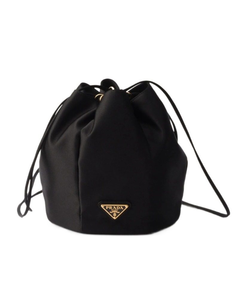 Satin mini bucket bag