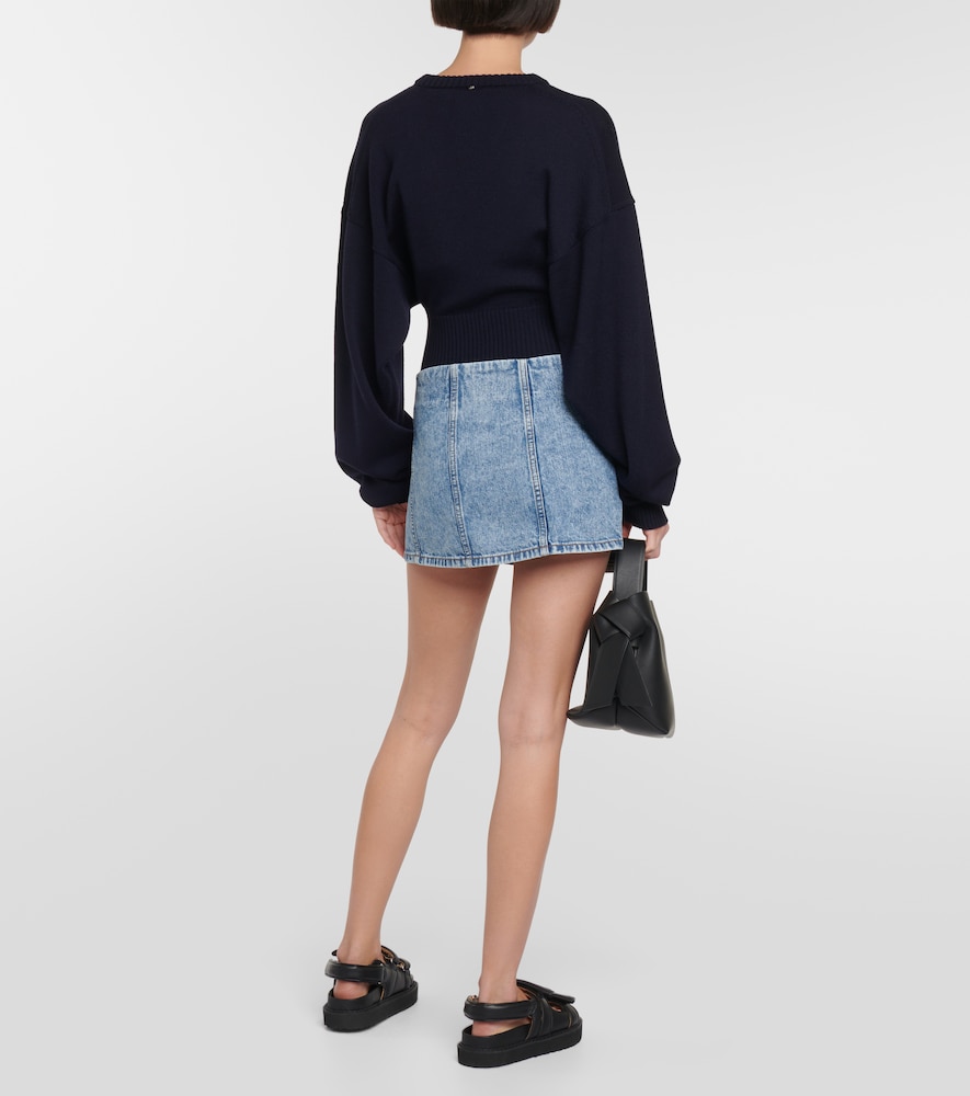 Denim wrap skirt