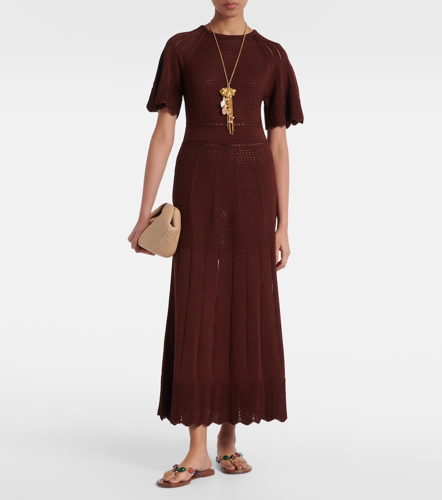 Imaginaire cotton-blend maxi dress