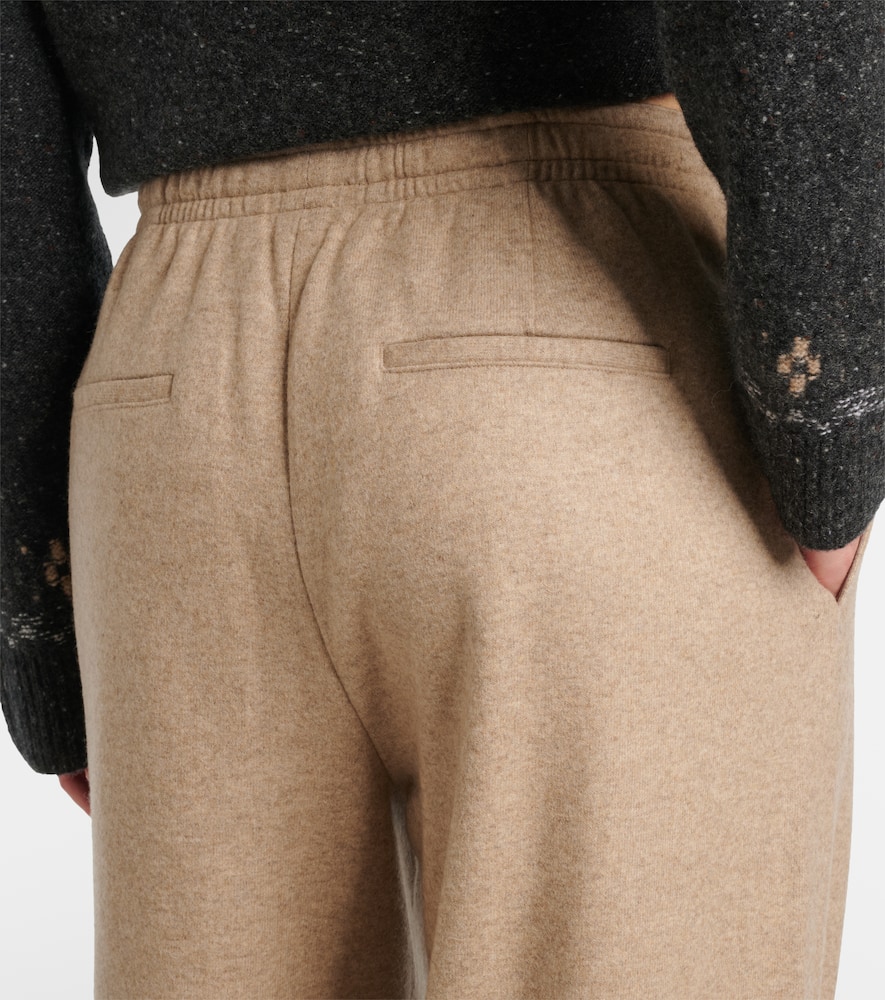 Wool-blend wide-leg pants
