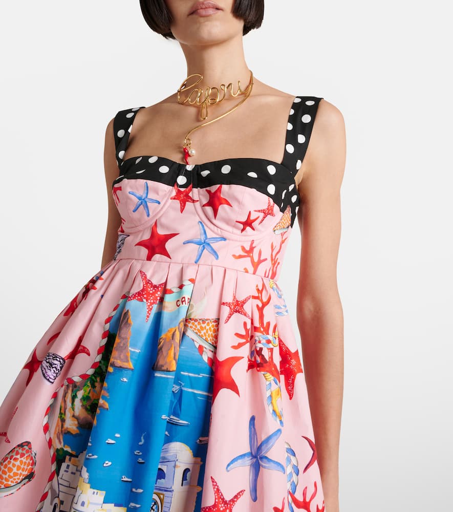 Capri printed cotton minidress