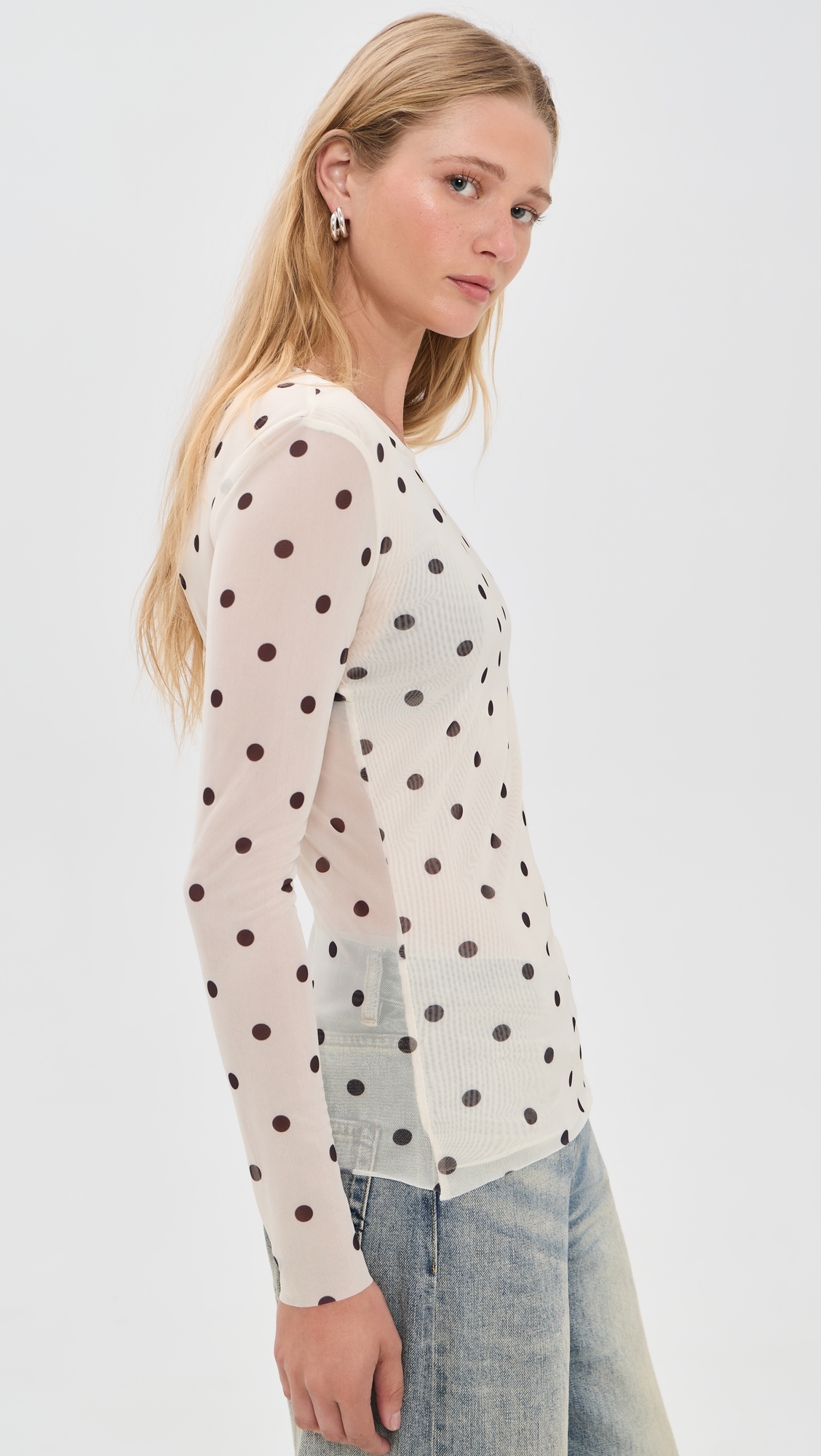 Jodie Top Egret Creme Dot