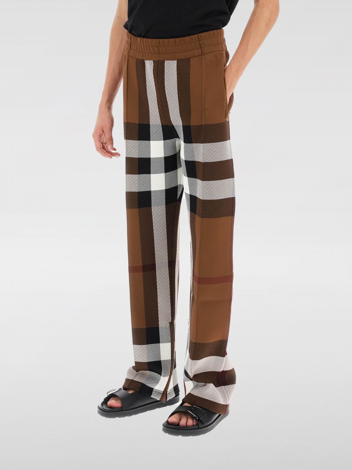 Check-print track pants - Brown