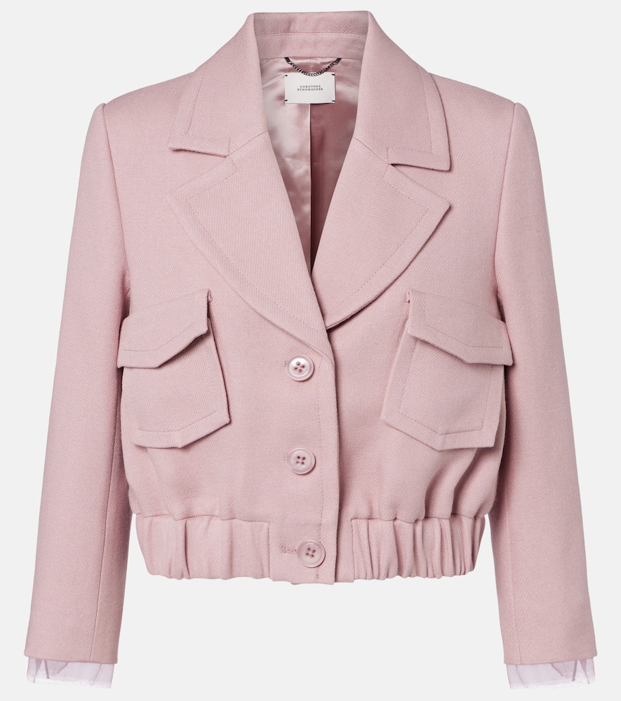 Layered Coolness organza-trimmed cropped jacket