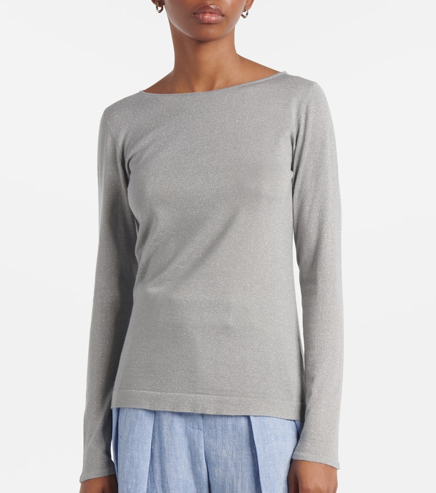 Sparkling cashmere and silk-blend sweater