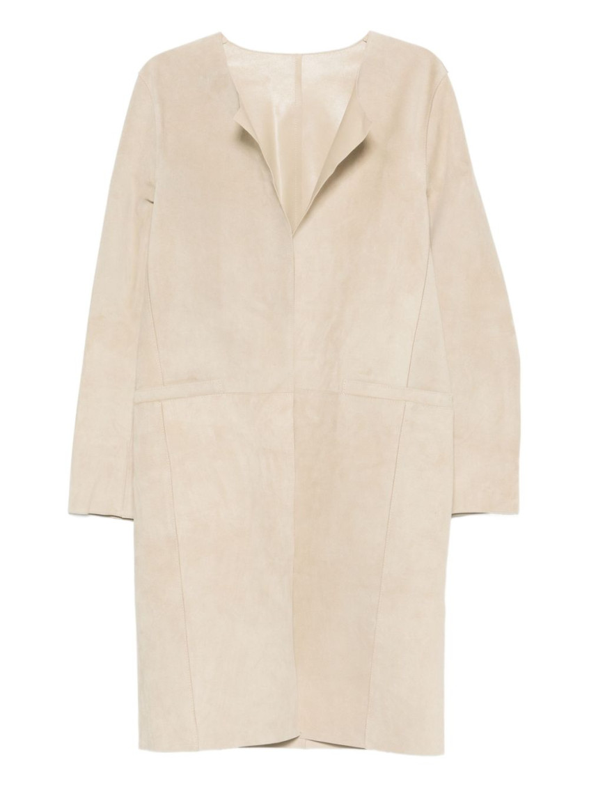 Suede Leather Coat
