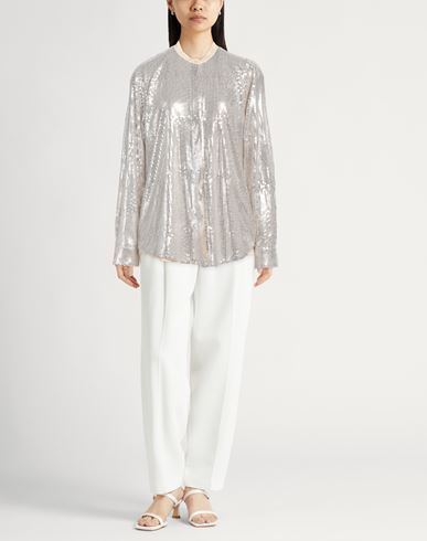Alysi Crème Woman Shirt Silver Size 2 Polyester