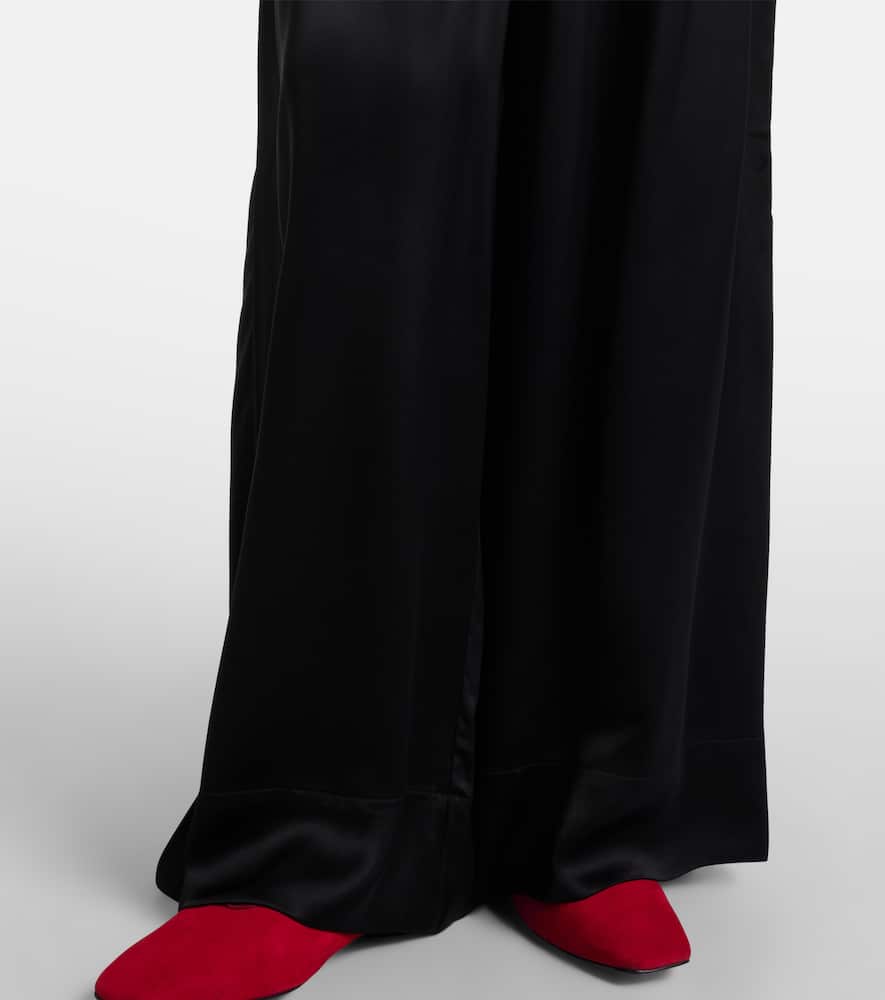 Satin wide-leg pants