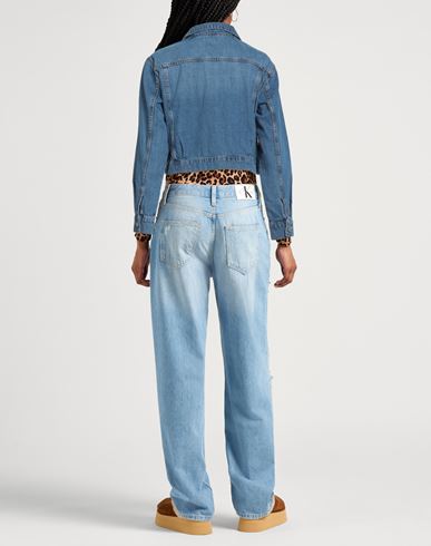 Woman Denim outerwear Blue Size L Cotton, Recycled cotton