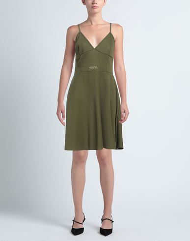 Woman Mini dress Military green Size 4 Cotton