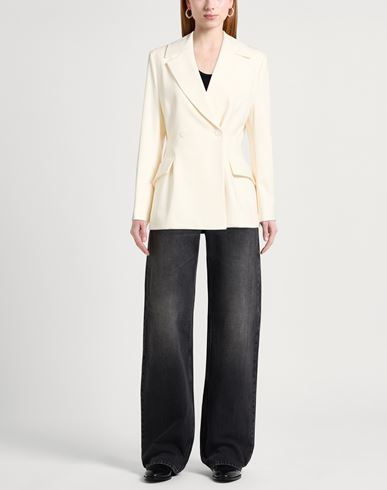 Woman Blazer Off white Size 2 Polyester, Viscose, Elastane