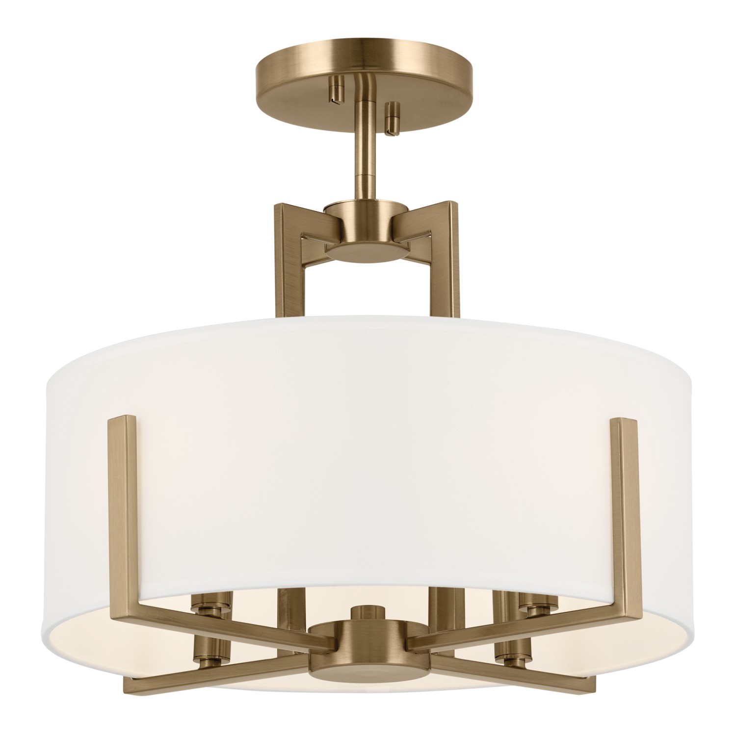 Champagne Bronze Four Light Semi Flush Mount from the Malen Collection