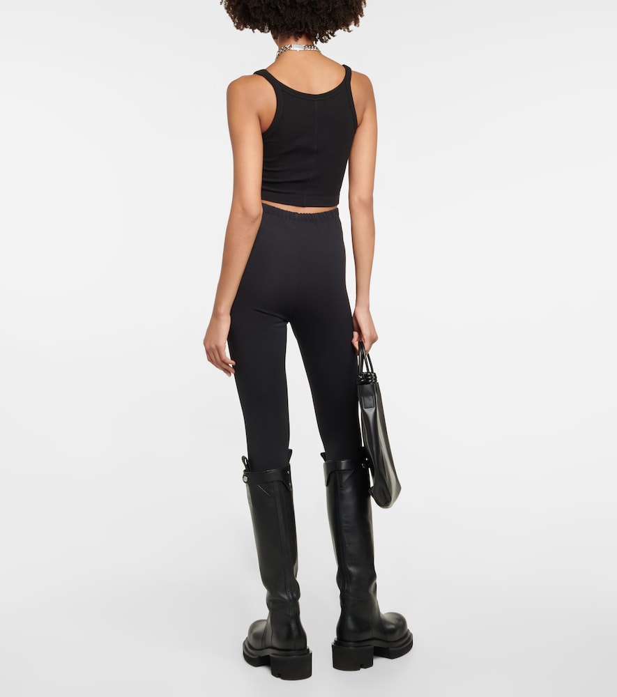 X Hailey Bieber HB ribbed-knit jersey crop top