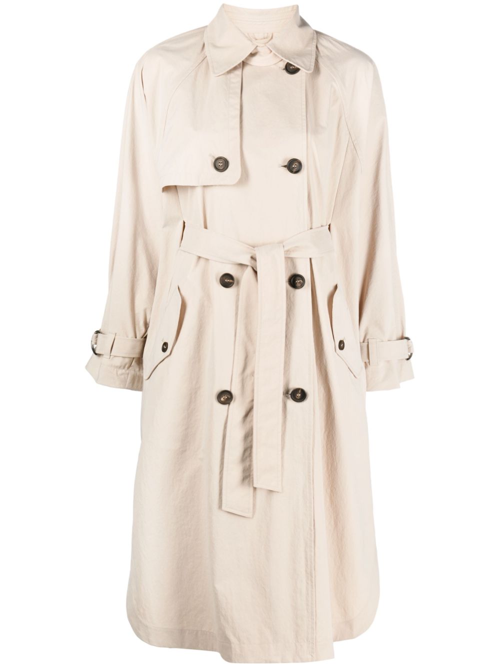 Buttoned trench coat - Neutrals