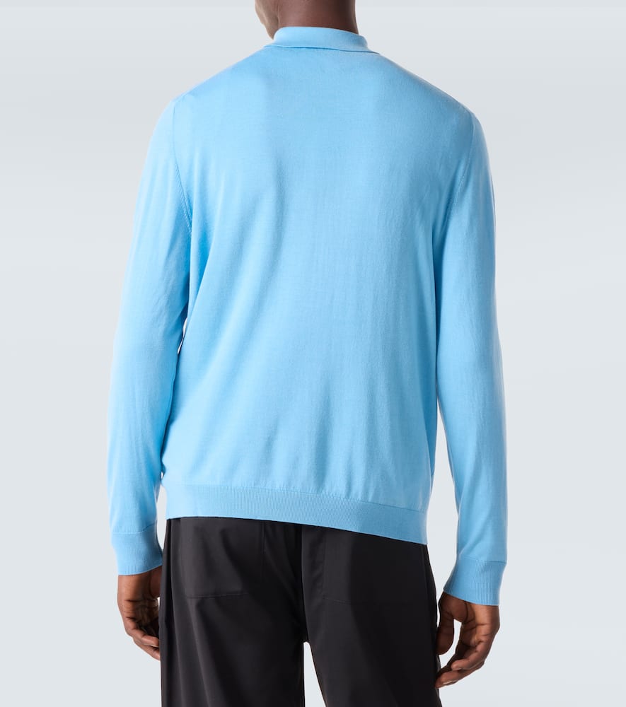 Virgin wool polo sweater