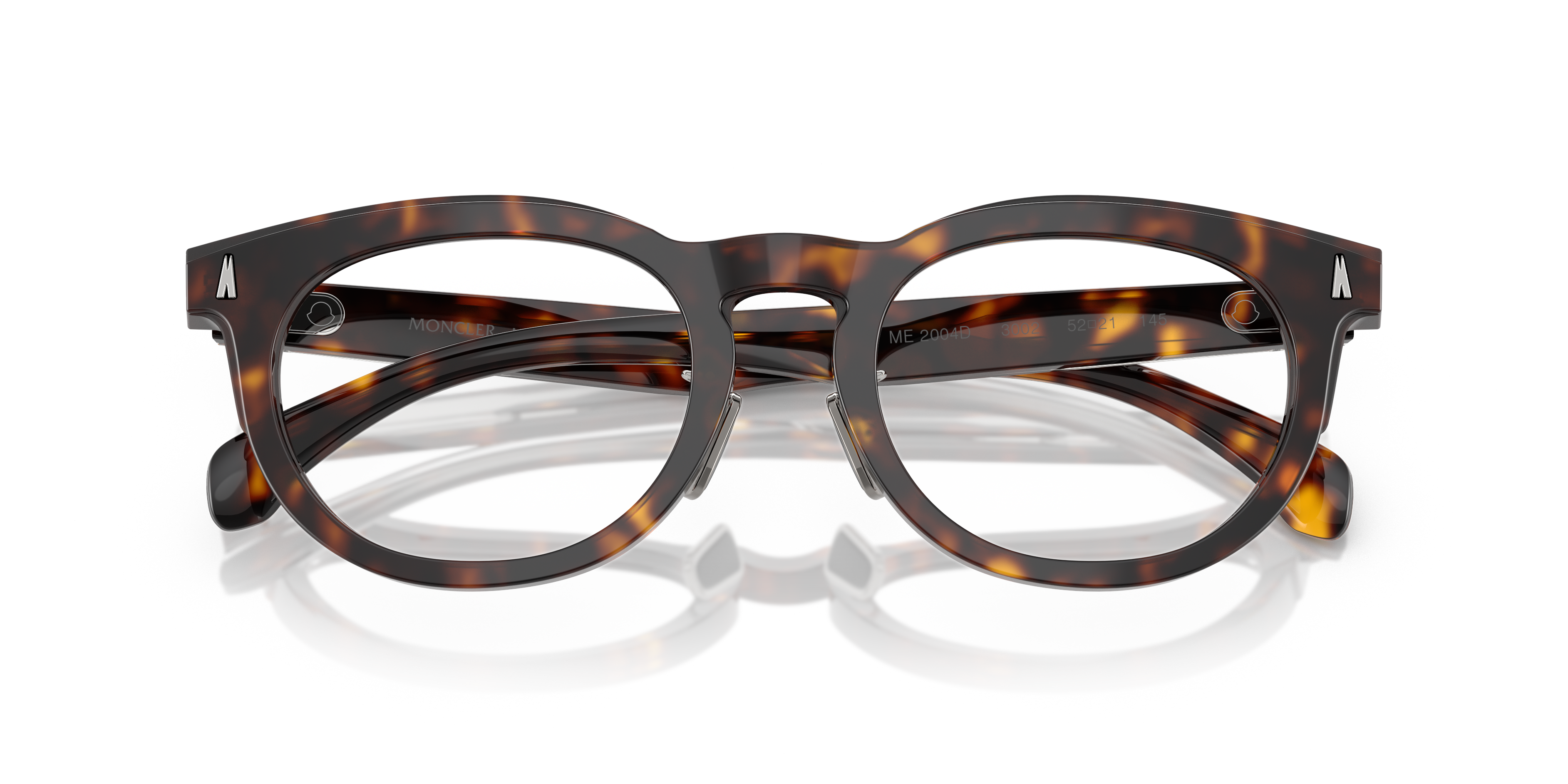 Moncler Unisex Moncler ME2004D 3002 Optical frames Acetate Turtle Transparent Pantos Norma