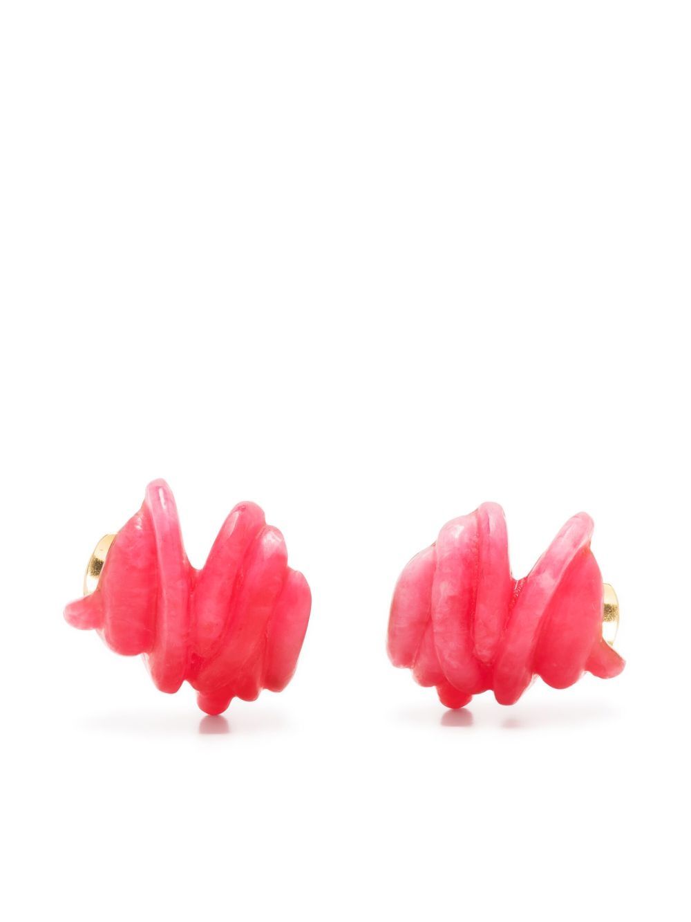 Sculpted resin stud earrings - Pink