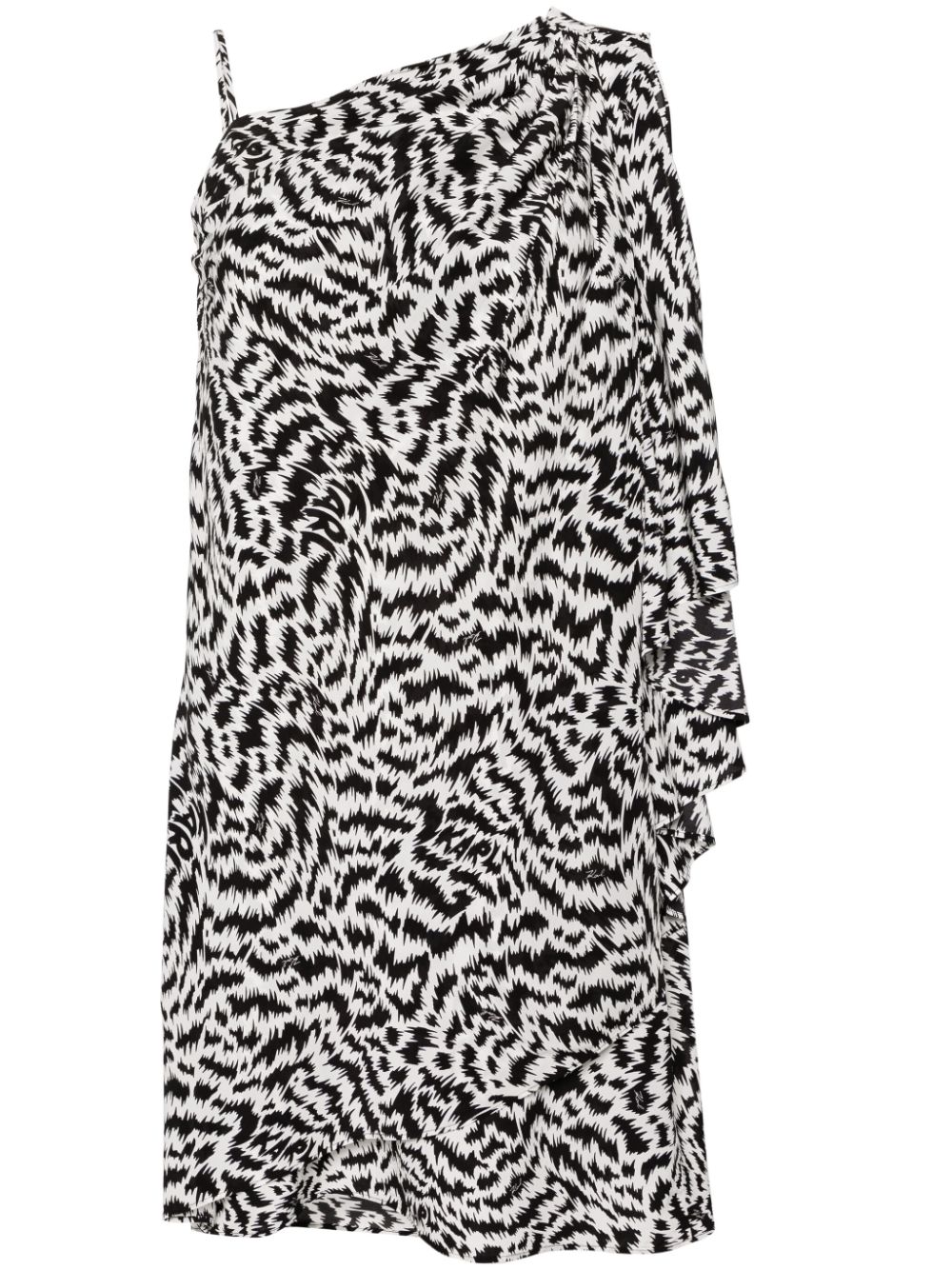 Elektrika-print draped minidress - Black