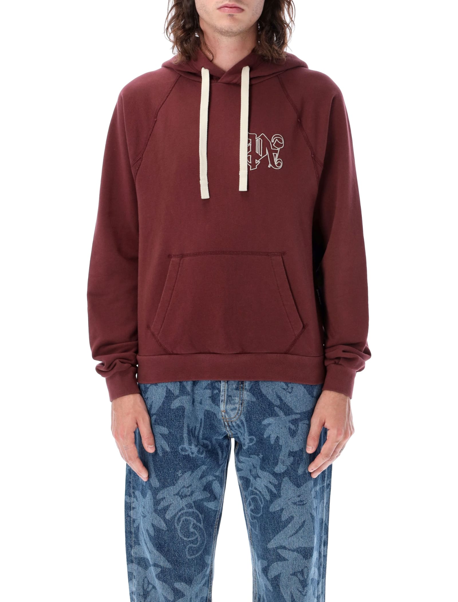 Monogram-embroidered cotton hoodie