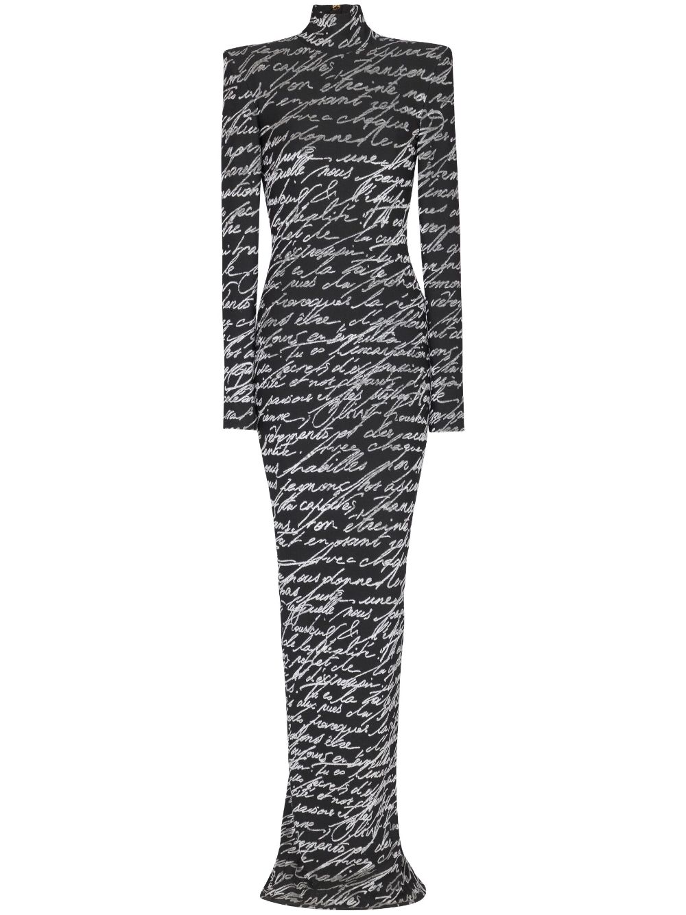 All-over slogan-print maxi dress - Black